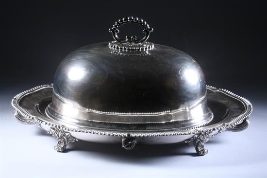 Appraisal: VICTORIAN SILVER PLATED MEAT PLATTER AND DOME Mid-to-late th century