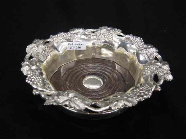 Appraisal: Silverplate Wine Cooler grape vine decor '' diameter