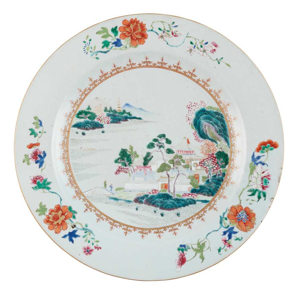 Appraisal: FAMILLE ROSE CHARGER QING DYNASTY TH- TH CENTURY painted in