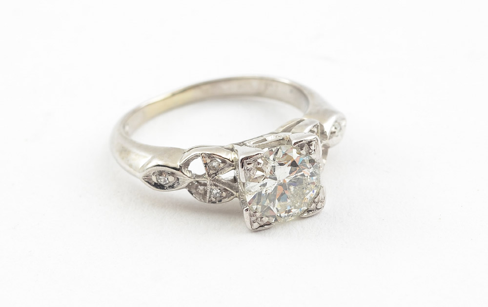 Appraisal: 'S DIAMOND ENGAGEMENT RING WITH CT SOLITAIRE K white gold