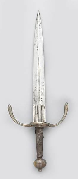 Appraisal: A German left-hand daggerearly th century Broad inch blade of