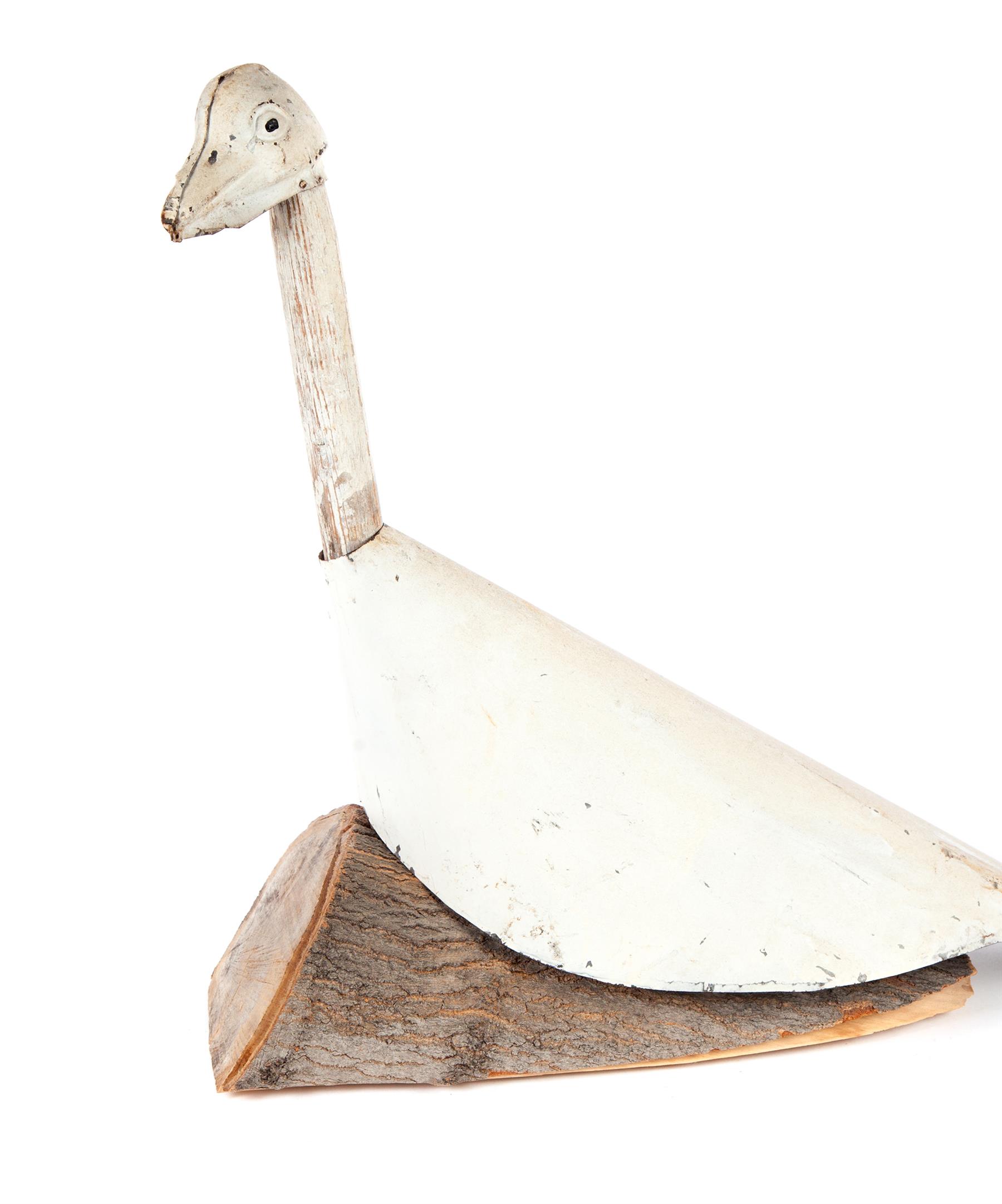 Appraisal: PRIMITIVE AMERICAN SNOW GOOSE DECOY First half- th century Make-do