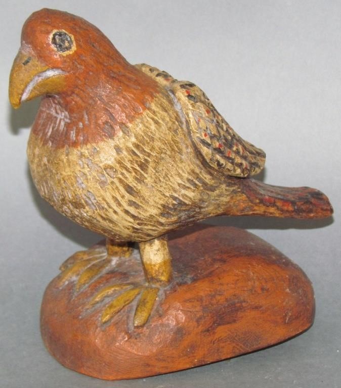 Appraisal: WALTER JUNE GOTTSHALL FOLK ART CARVED BIRDinitialed and dated no