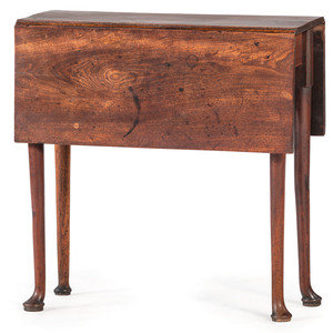 Appraisal: A George III Figured Mahogany Pad-Foot Drop-Leaf Table Mid th