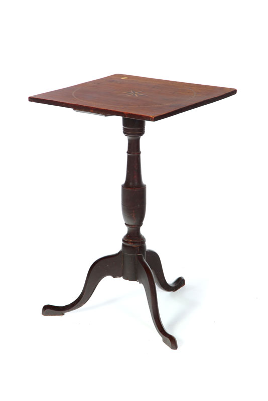 Appraisal: FINE INLAID FEDERAL CANDLESTAND Connecticut late th-early th century cherry