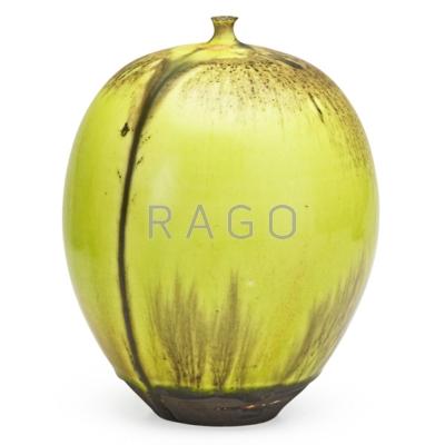 Appraisal: ROSE AND ERNI CABAT Large Feelie chartreuse high glaze Arizona