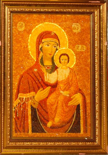 Appraisal: Russian School c Icon of Mother of God Hodigitria tinted