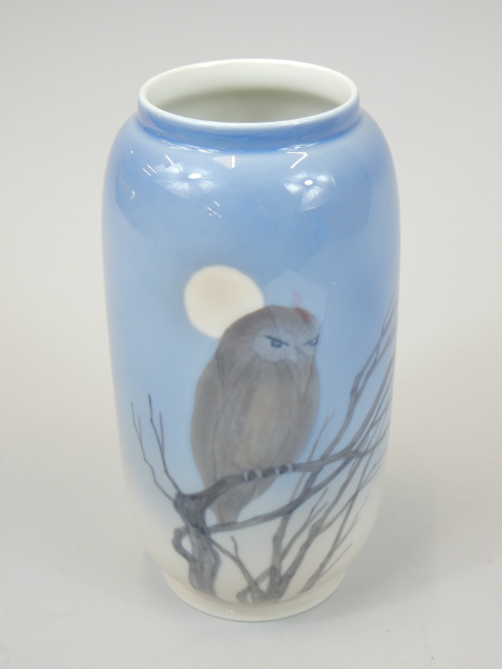 Appraisal: A Royal Copenhagen vase decorated with an owl number -