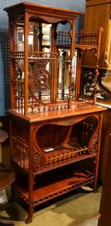 Appraisal: Victorian Eastlake style cherry etagere Victorian Eastlake style cherry etagere