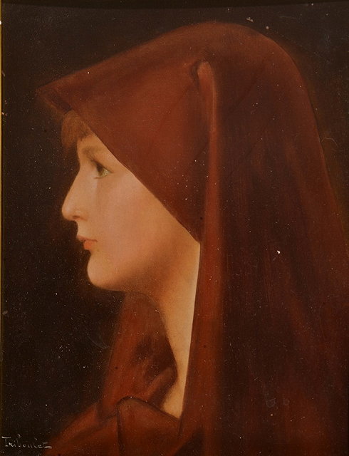 Appraisal: TRIBOULETHead study in side profile of a young lady wearing