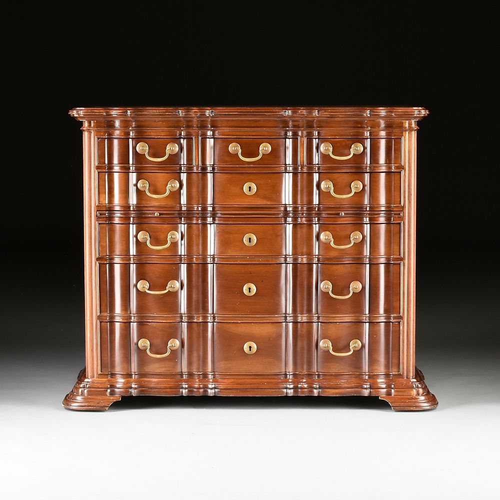 Appraisal: A CUSTOM BAROQUE STYLE CARVED MAHOGANY CHEST OF DRAWERS MODERN