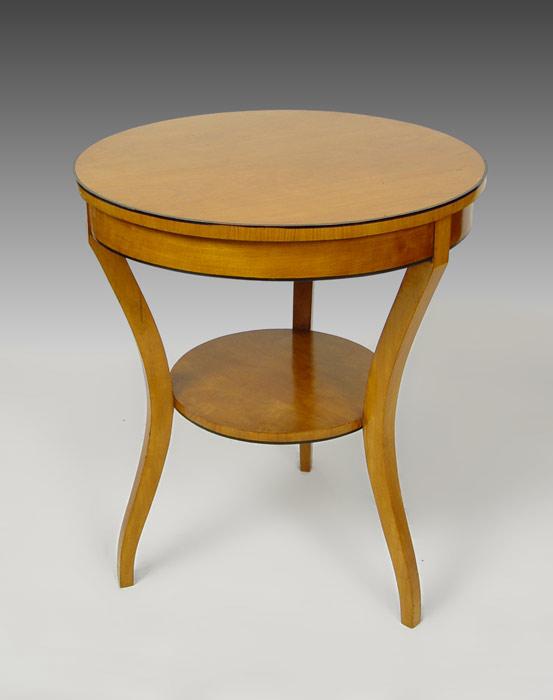 Appraisal: BIEDERMEIER STYLE SIDE TABLE Two tier round table crafted in