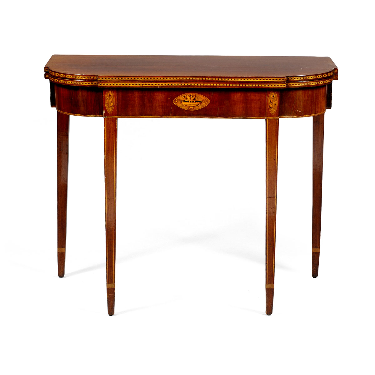 Appraisal: MASSACHUSETTS HEPPLEWHITE INLAID MAHOGANY CARD TABLE ATTRIBUTED TO WILLIAM LLOYD