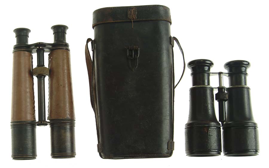 Appraisal: PAIRS OF BINOCULARS Marchand Paris CONDITION Leather covering scuffed Optics