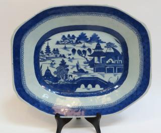 Appraisal: Blue White Canton Platter Blue White Canton Platter Dimensions X