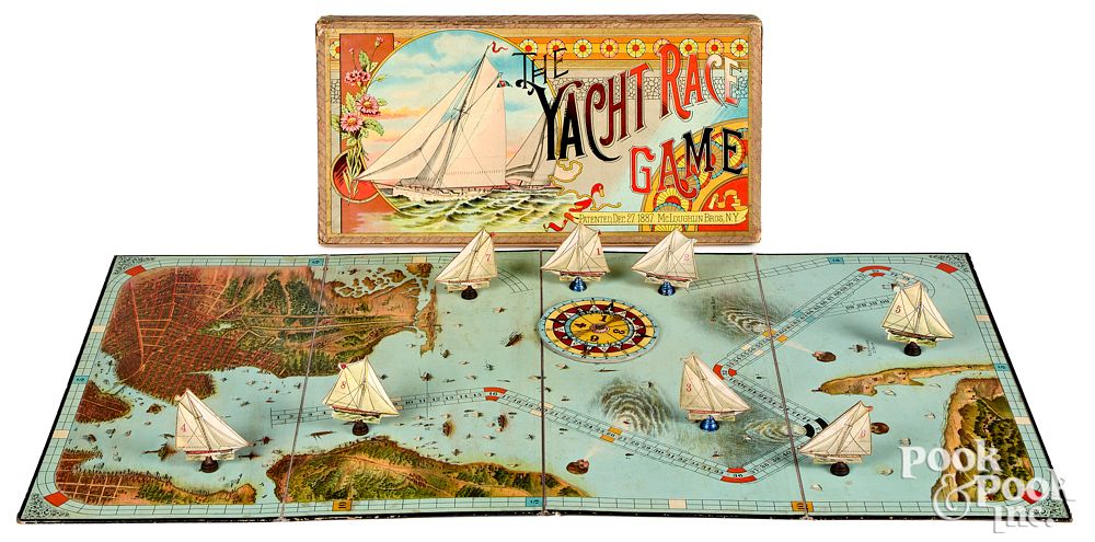 Appraisal: McLoughlin Bros Yacht Race Game ca McLoughlin Bros Yacht Race