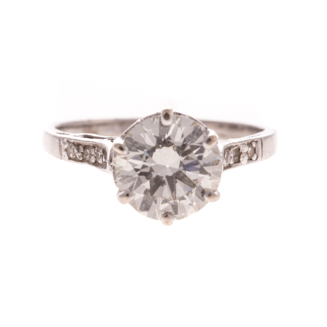 Appraisal: A Lady's ct Diamond Solitaire Ring Platinum Art Deco six