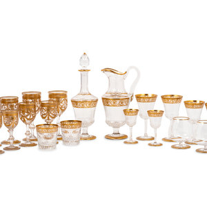 Appraisal: A Collection of St Louis Gilt Decorated Glass Stemware Articles