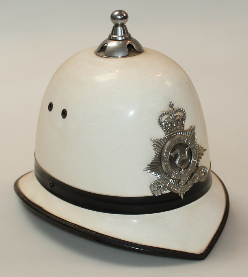 Appraisal: A thC police beat duties helmet with with Isle of