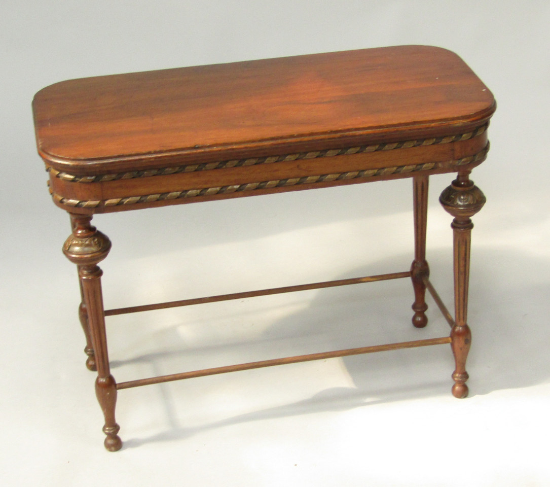 Appraisal: A French late thC walnut occasional table the oval top