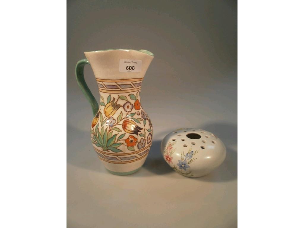 Appraisal: A Burleighware Charlotte Rhead jug and Radford posy vase