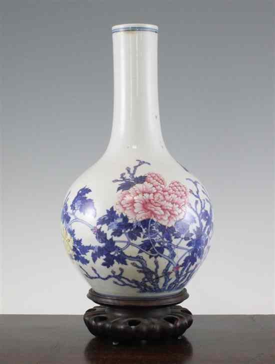 Appraisal: A Chinese underglaze blue and enamelled bottle vase Qianlong seal