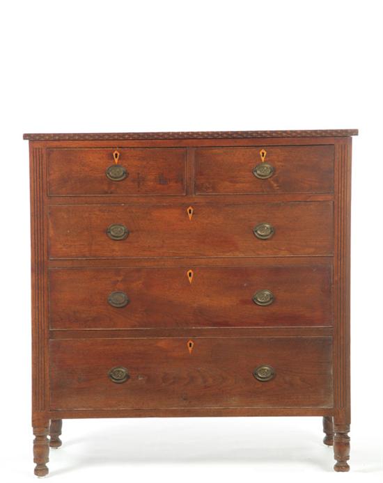 Appraisal: SHERATON CHEST OF DRAWERS Ohio nd quarter- th century walnut