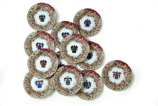 Appraisal: TWELVE CAPO-DI-MONTE ARMORIAL PLATES Italy late th century porcelain Hand