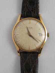 Appraisal: An ct gold gents automatic wrist watch by Nisus circa