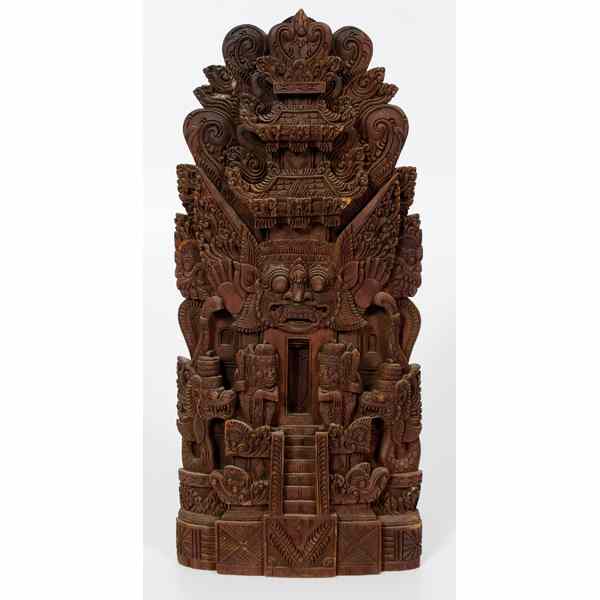 Appraisal: Indonesian Wood Carving Indonesian A wood carving depicting Bali deities