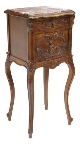 Appraisal: French Louis XV style walnut nightstand late th c inset