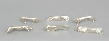 Appraisal: A Set of Six Christofle Knife Rests ca Each animal