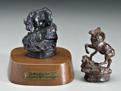 Appraisal: Two bronzes after Charles M Russell Charles Marian Russell Montana