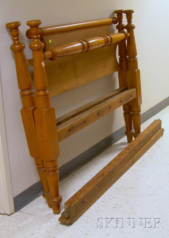 Appraisal: Classical Cherry Turned Post bed with rails wd in