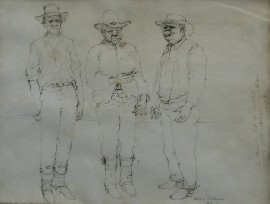 Appraisal: Russell Drysdale - The Native Stockmen pen on paper titled