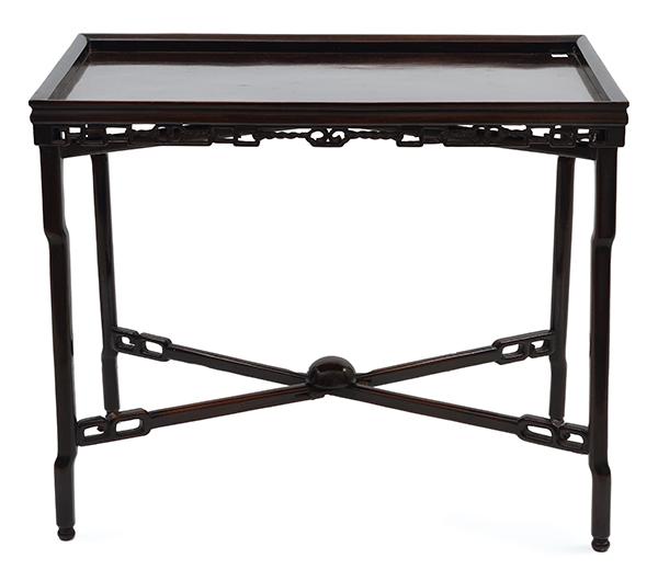 Appraisal: A CHINESE HARDWOOD TRAVELLING TABLE TH TH CENTURY