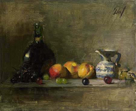 Appraisal: DAVID A LEFFEL American born Still Life with Fruit a