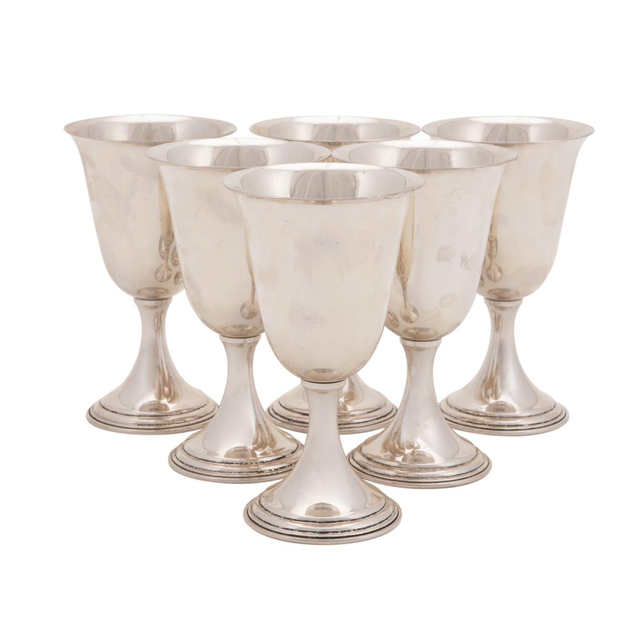 Appraisal: SET OF SIX DUNKIRK STERLING SILVER GOBLETS Set of six