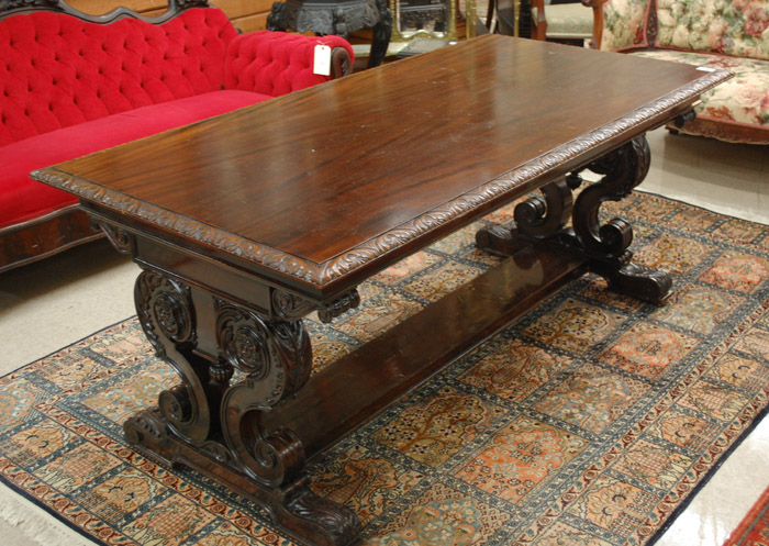 Appraisal: MAHOGANY LIBRARY TABLE W K Cowan Furniture Co Chicago c