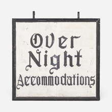 Appraisal: Vintage OVER NIGHT ACCOMMODATIONS ADVERTISING SIGN USA early th centuryenameled