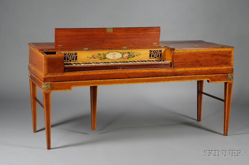 Appraisal: F Yaniewicz Co Inlaid Mahogany Pianoforte on Frame Fleet Street