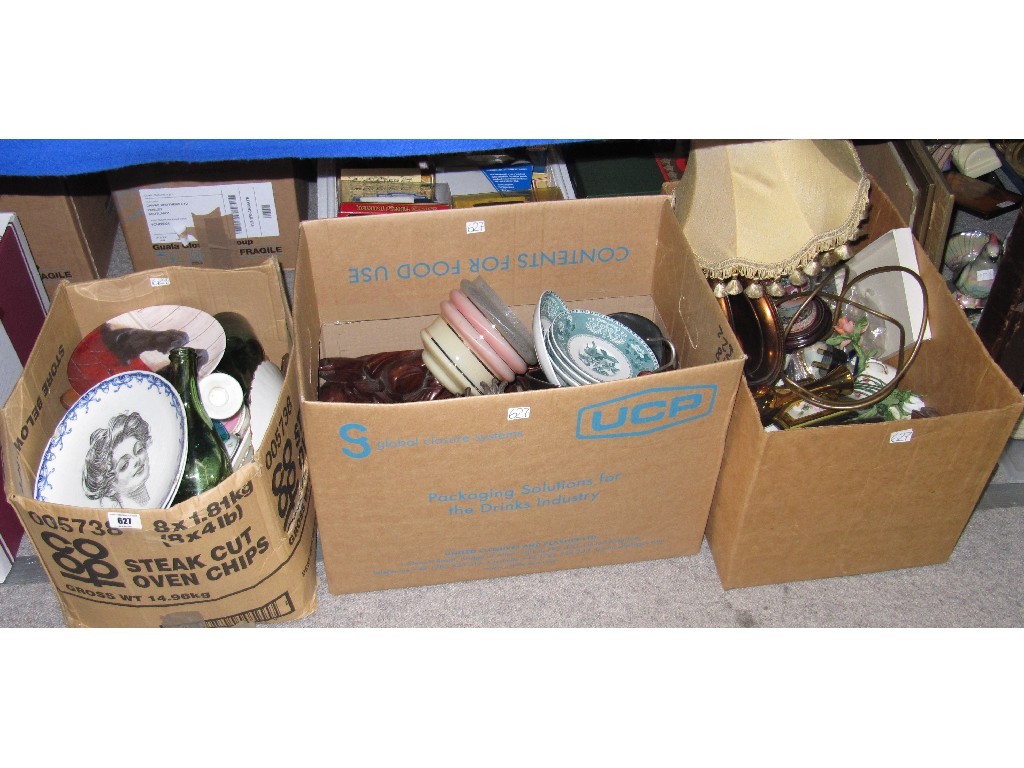 Appraisal: Lot comprising three boxes of bric-a-brac