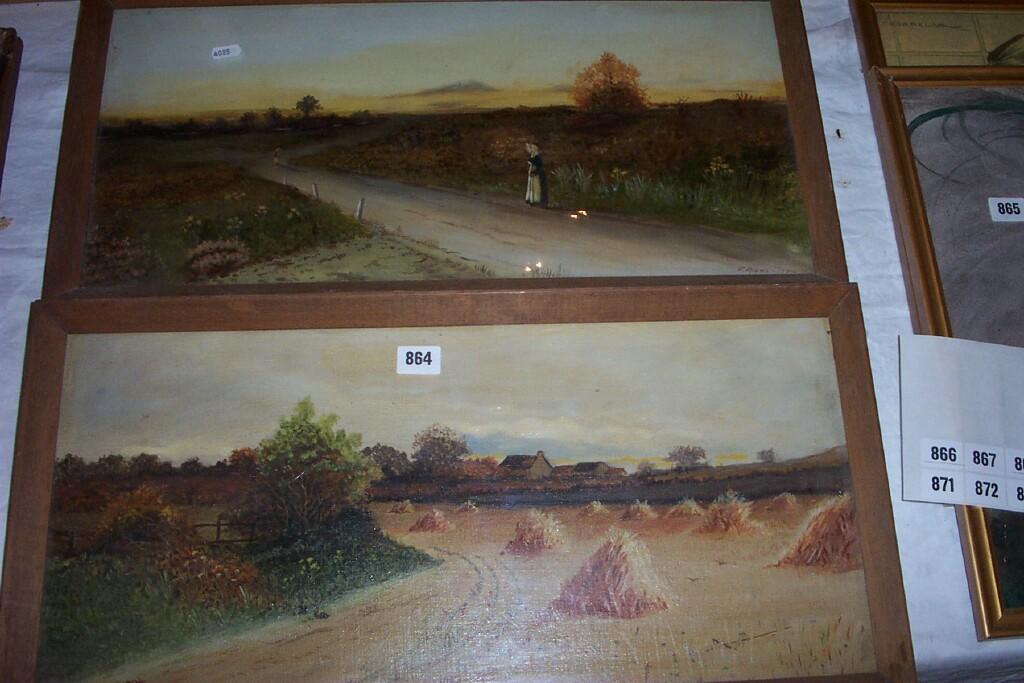 Appraisal: A pair of early th century oil paintings on canvas