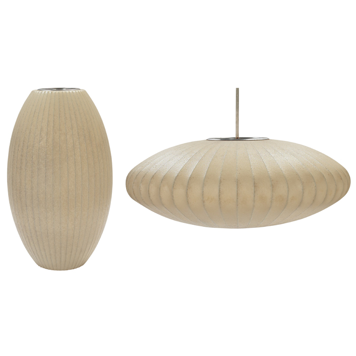 Appraisal: George Nelson Bubble lamps two by Howard Miller wire construction