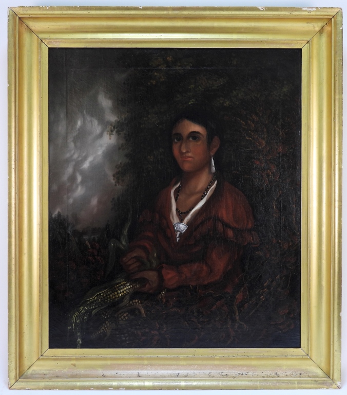 Appraisal: R MACFARLANE NATIVE AMERICAN PORTRAIT PAINTING United States th CenturyDepicts