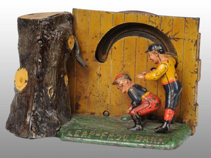 Appraisal: Cast Iron Leap Frog Mechanical Bank Description Manufactured by Shepard