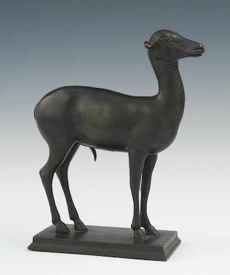 Appraisal: After Sabatino de Angelis Italian b Fallow Deer Bronze figurine