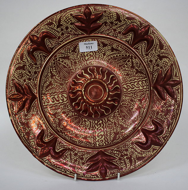 Appraisal: AN ANTIQUE CONTINENTAL LUSTRE GLAZED POTTERY CHARGER cm diameter