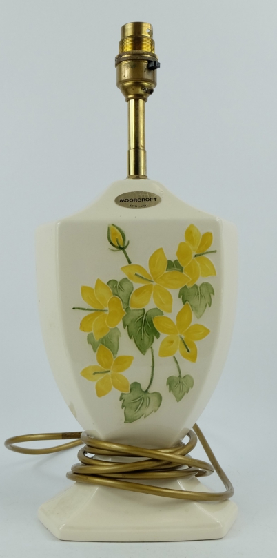 Appraisal: Moorcroft lamp base decorated in the yellow campanula design with