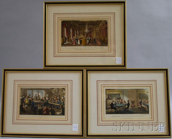 Appraisal: Three Framed th Century English Caricature Prints George Cruickshank A